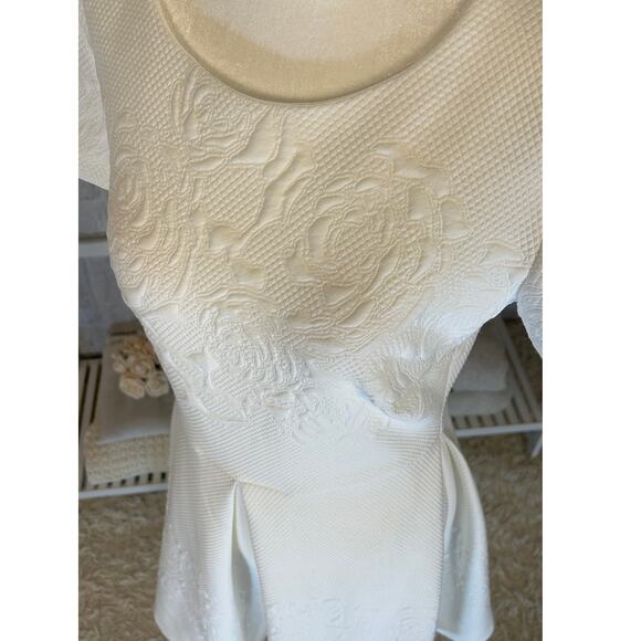 Just Taylor Women's Size 8 White Floral Fit & Flare Inverted Pleat Dress #0246 - Picture 5 of 14